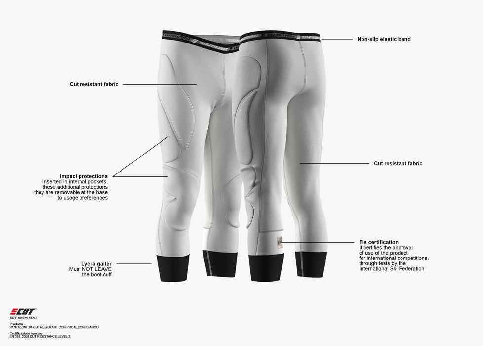 EnergiaPura Maglia Cut Resistant 3/4 broek met uitneembare bescherming